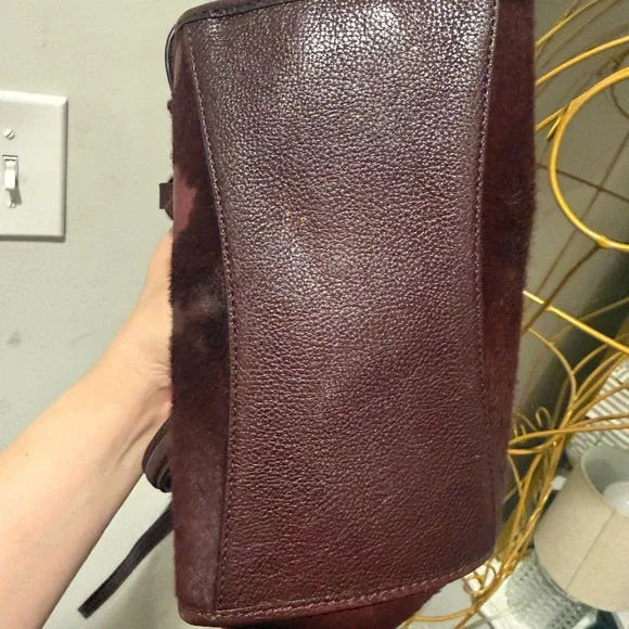 Coach Dark Red Fur Satchel - Picture 6 of 6